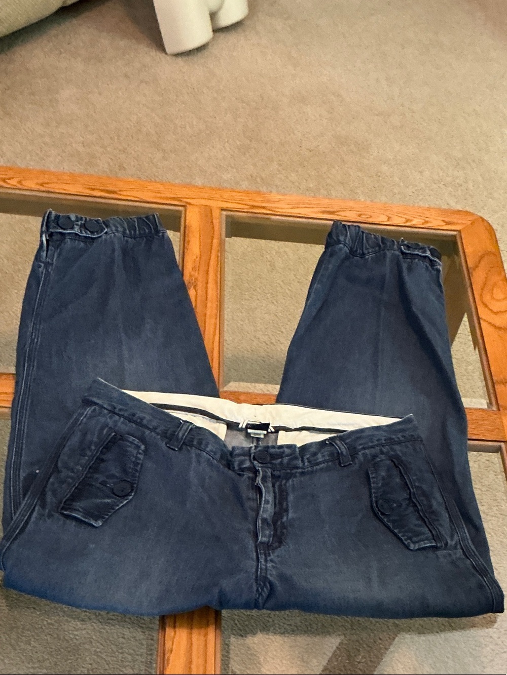 GAP Women's Dark Blue Cropped Ankle Jeans